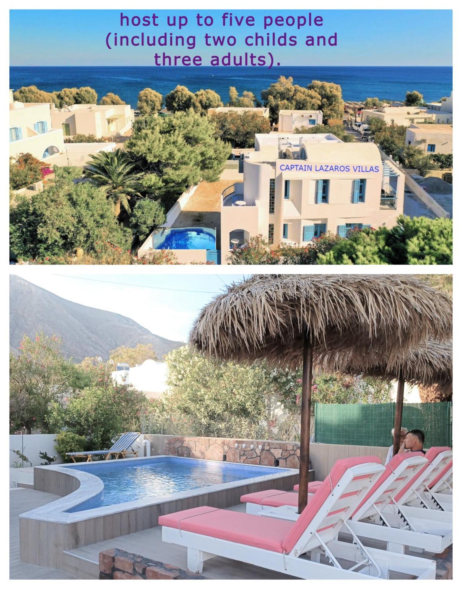 Captain Lazaros Villa: Black Beach Resort with Pool and Sea View Perissa  Exterior photo