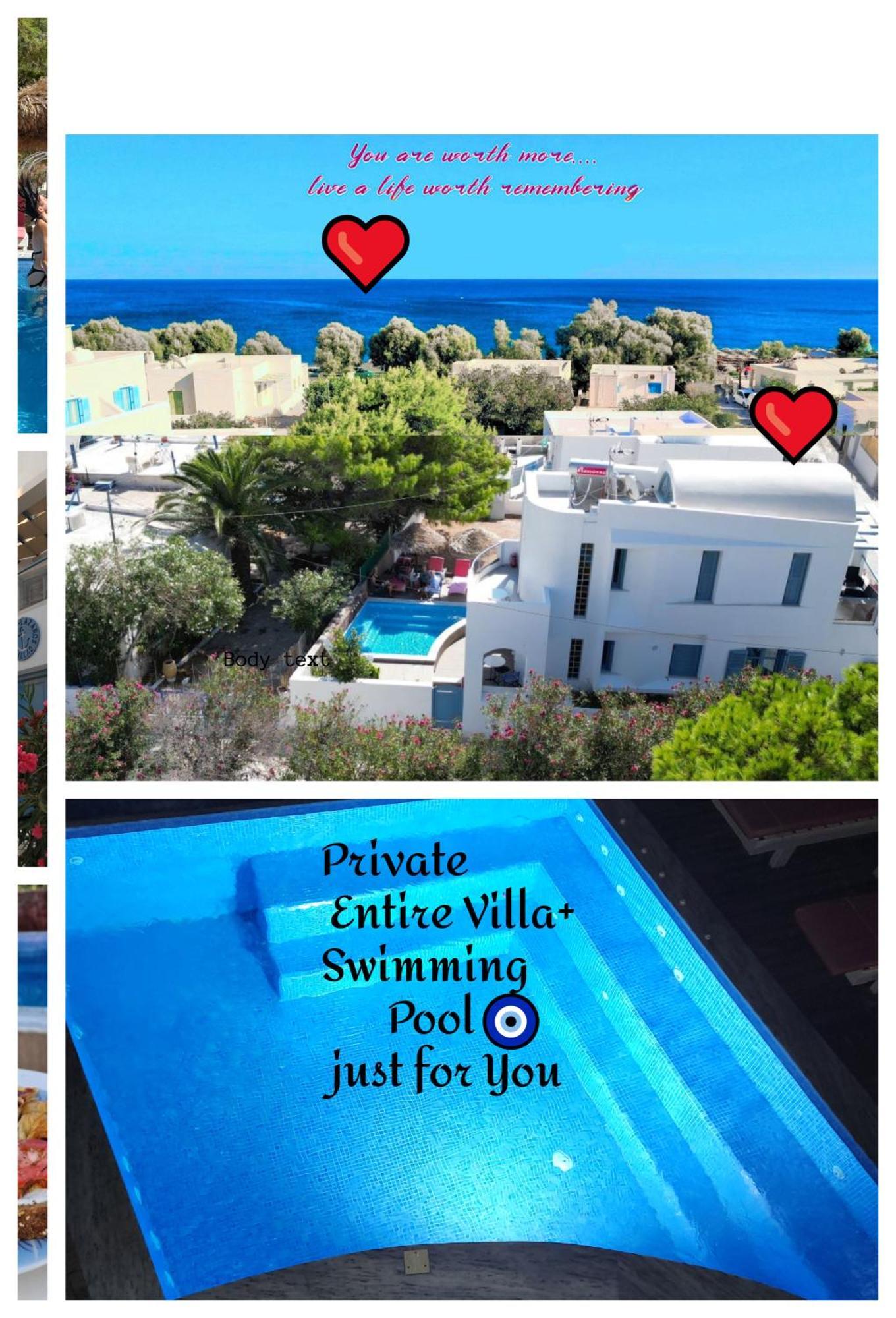 Captain Lazaros Villa: Black Beach Resort with Pool and Sea View Perissa  Exterior photo